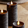 Rustic LED 1 wick pillar candle set of 3