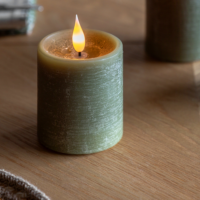 Rustic LED 1 wick pillar candles