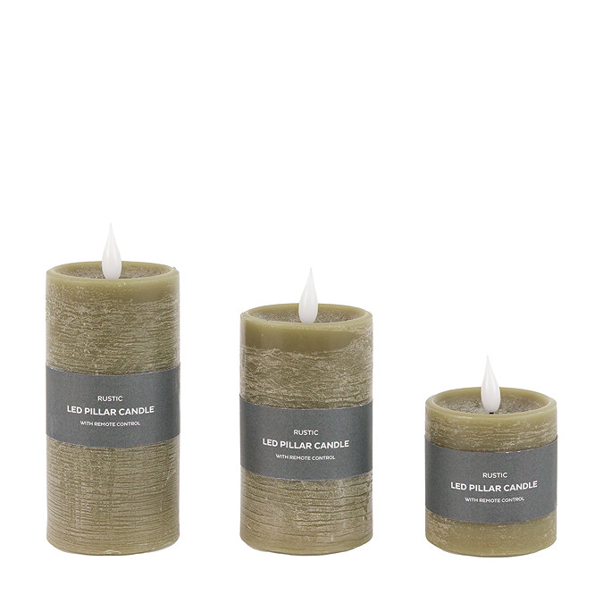 Rustic LED 1 wick pillar candles