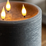 Rustic LED 3 Wick Candle in Grey