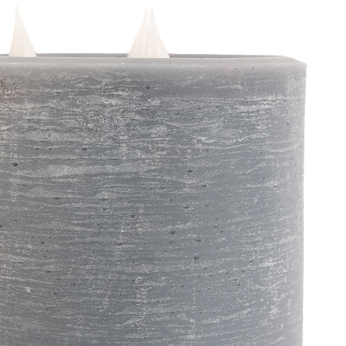 Rustic LED 3 Wick Candle in Grey