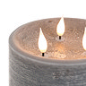 Rustic LED 3 Wick Candle in Grey