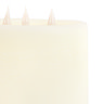Rustic LED Candle with 3 wicks in ivory