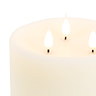 Rustic LED Candle with 3 wicks in ivory