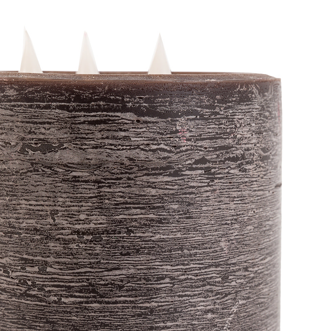Rustic LED 3 wick candle in mocha