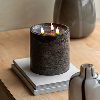 Rustic LED 3 wick candle in mocha