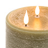 Rustic LED Candle with 3 wicks in olive