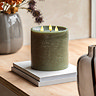 Rustic LED Candle with 3 wicks in olive