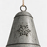 rustic metal hanging bell with snowflake