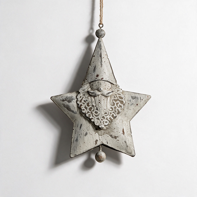 Rustic santa hanging star