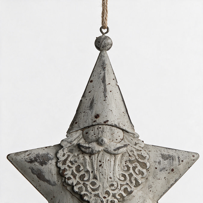 Rustic santa hanging star