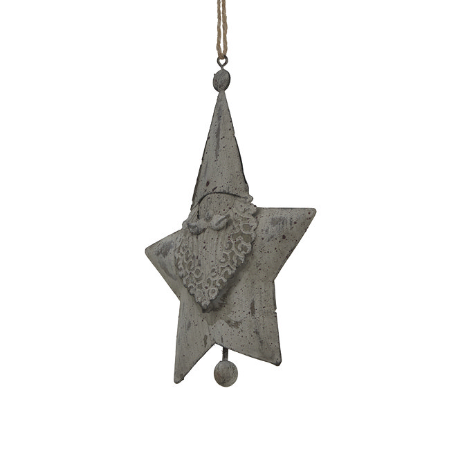 Rustic Santa Large Hanging Star