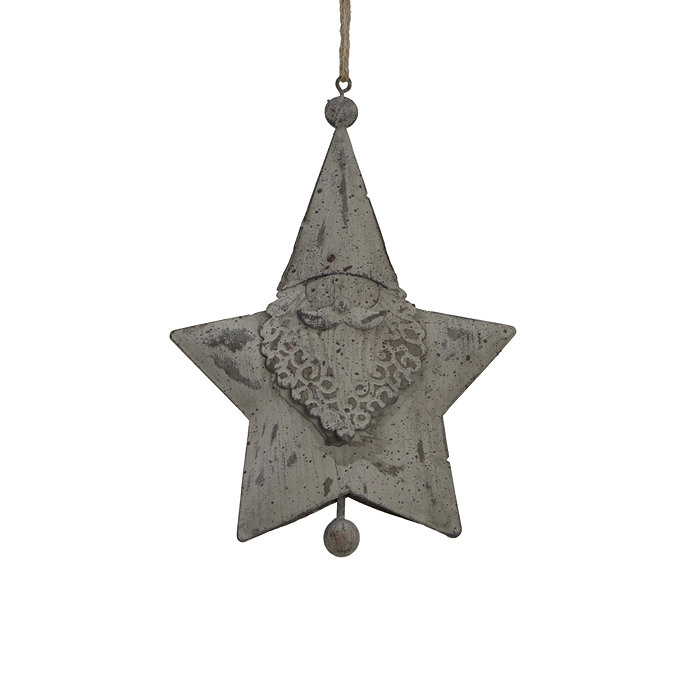 Rustic Santa Large Hanging Star