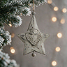 Rustic Santa large hanging star