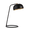image cut out on white background of matt black table lamp with domed shade