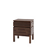 cut out image of warm brown bohemian bedside table with 2 drawers