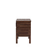 side on cut out of warm brown 2 drawer bedside table
