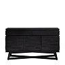 front on cut out of black sideboard with 3 doors and 2 drawers