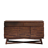 front on cut out image of warm brown three door sideboard