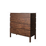 cut out of brown four drawer chest with frieze on top drawer