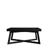 cut out of black wooden coffee table with cross over legs