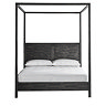 front on image of four poster black wooden bed