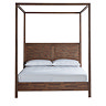 front on image cut out of four poster brown wooden bed