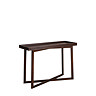 angled cut out image of warm brown console table with cross legs