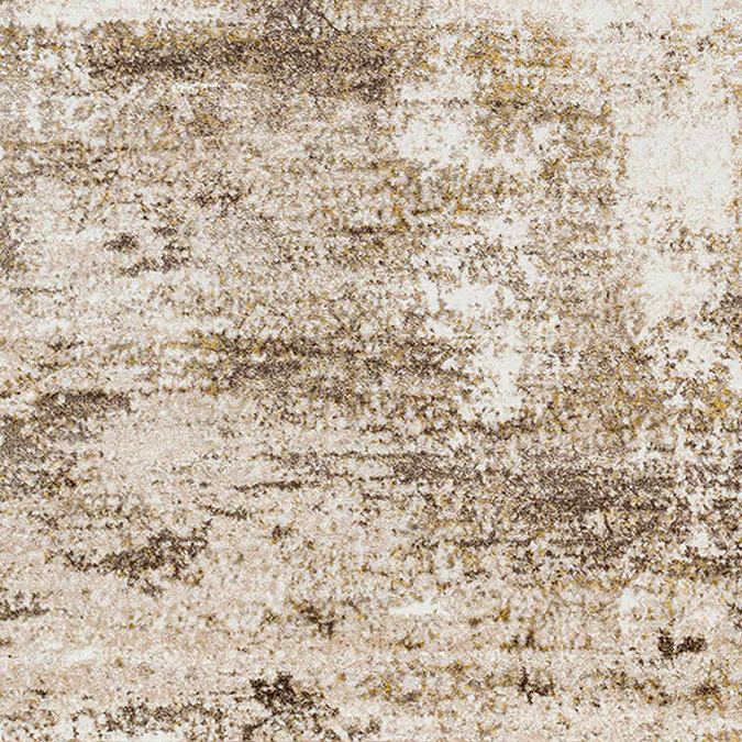 close up image on warm brown marbled rug, highlighting texture and colour