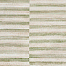 close up image of colour and pattern of striped green rug