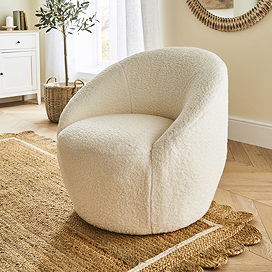 Santorini Boucle Accent Chair - White main image