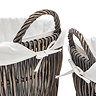Sara set of 2 linen lined baskets