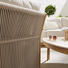 close up image on rope material of garden corner lounge set