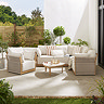 front on image of luxury cream coloured garden lounge set with deep cushions and rope sides