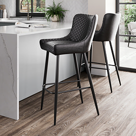 Savoy Faux Leather Bar Stool - Black main image