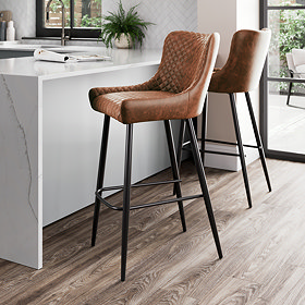 Savoy Faux Leather Bar Stool - Brown main image