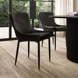 Savoy Faux Leather Dining Chair Set - Black main image