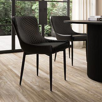 Savoy Faux Leather Dining Chair Set - Black main image