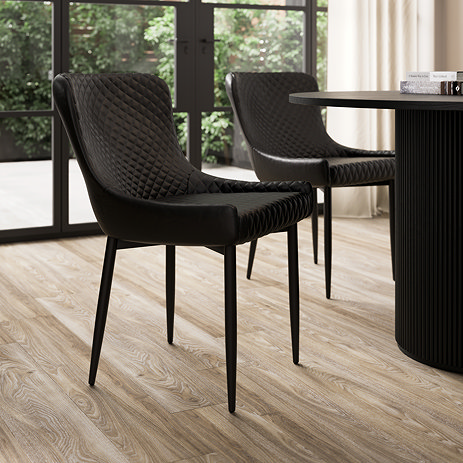 Savoy Faux Leather Dining Chair Set - Black main image