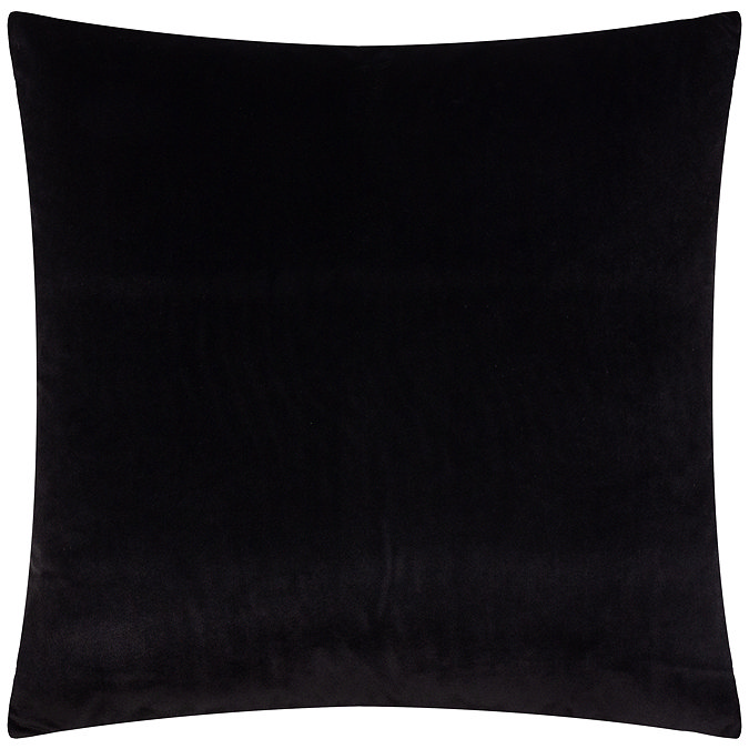 back image of square savoy cushion with plain velvet reverse