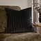 55x55cm black cushion with vertical stripe detail, sat on khaki chair