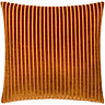front image of brick orange cushion with vertical stripe detail, cut out on white background