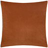 back image of brick orange square cushion with plain velvet reverse