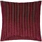 front image of burgundy red cushion with vertical stripe detail, cut out on white background