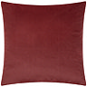 back image of burgundy square cushion with plain velvet reverse