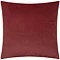 back image of burgundy square cushion with plain velvet reverse