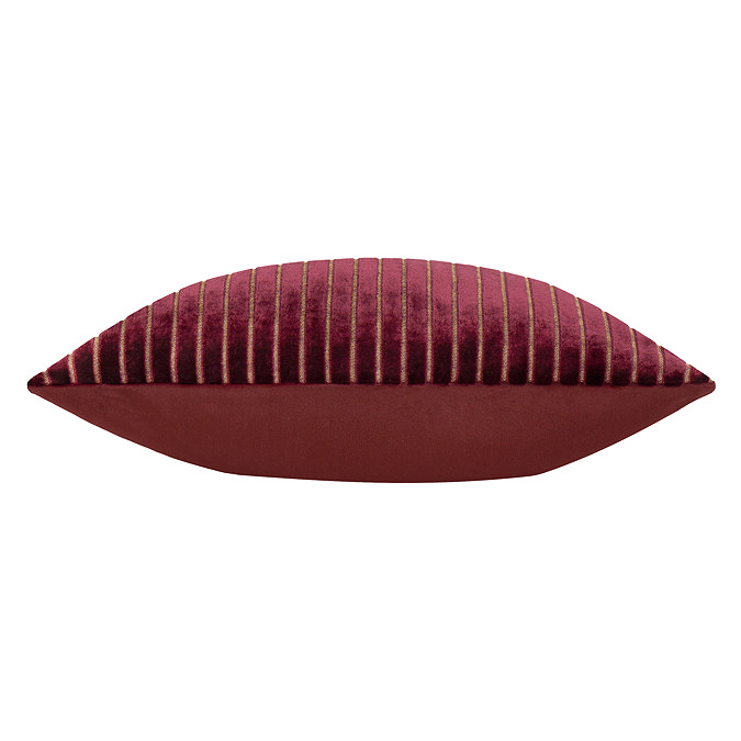 side on image of burgundy cushion, cut out on white background