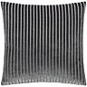front image of charcoal grey cushion with vertical stripe detail, cut out on white background