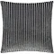 front image of charcoal grey cushion with vertical stripe detail, cut out on white background