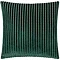 front image of emerald green cushion with vertical stripe detail, cut out on white background